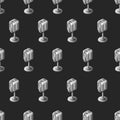 Vector retro microphone seamless pattern Royalty Free Stock Photo